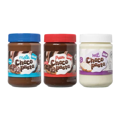 Sam Chocopasta melk, puur of wit