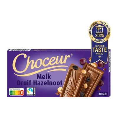 Choceur Melkchocolade druif hazelnoot