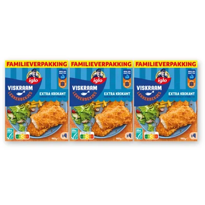 Iglo Viskraam lekkerbekjes familieverpak 3pk