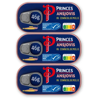 Princes Ansjovisfilets in zonnebloemolie 3-pack