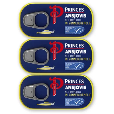 Princes Ansjovisfilets met kappertjes 3-pack