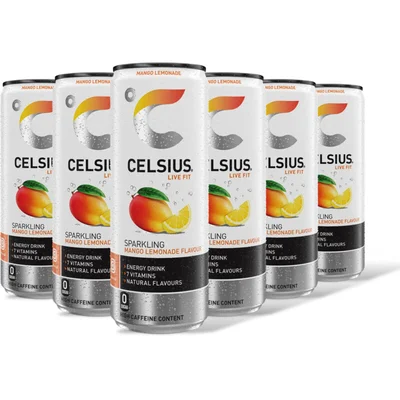 Celsius Sparkling mango lemonade flavour 6-pack