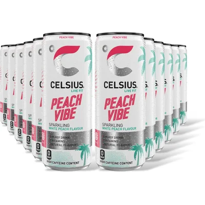 Celsius Sparkling peach vibe 12-pack