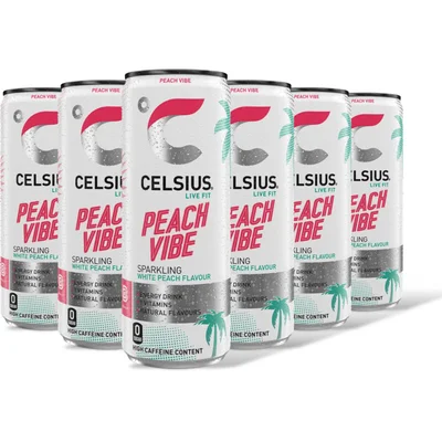 Celsius Sparkling peach vibe 6-pack