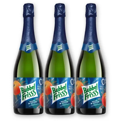 DubbelFrisss Bubbelfris appel & perzik 0% 3-pack