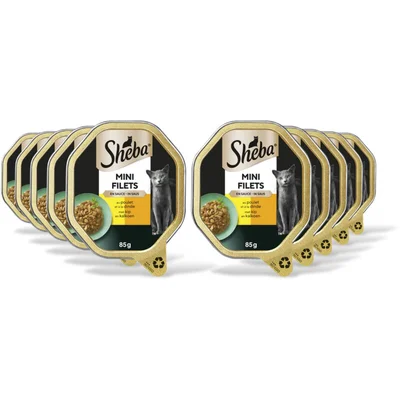 Sheba Mini filets n saus kip & kalkoen 10-pack