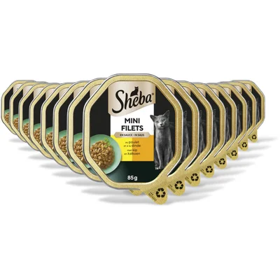 Sheba Mini filets n saus kip & kalkoen 15-pack