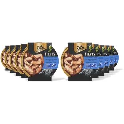 Sheba Filets kip met duurzame tonijn 10-pack
