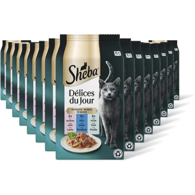 Sheba Delices in saus tonijn & kabeljauw 15pck
