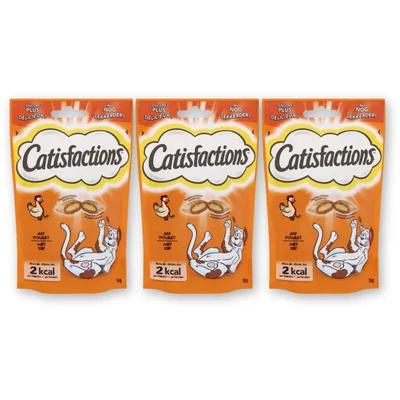 Catisfactions Kattensnack kip 3-pack