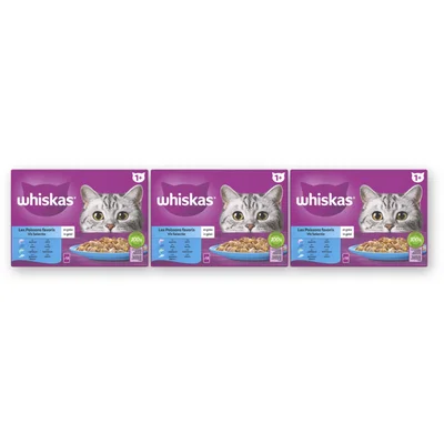 Whiskas 1+ Vis selectie in gelei 3-pack