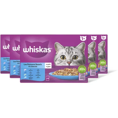 Whiskas 1+ Vis selectie in gelei 5-pack