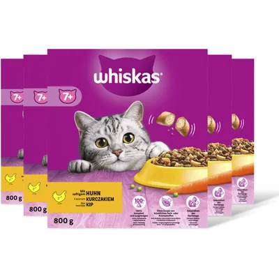 Whiskas 7+ Brokken met kip 5-pack