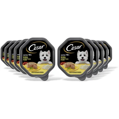 Cesar Senior met malse kip en rijst 10-pack