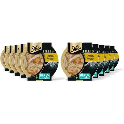 Sheba Filets gevogelte met zalm 10-pack