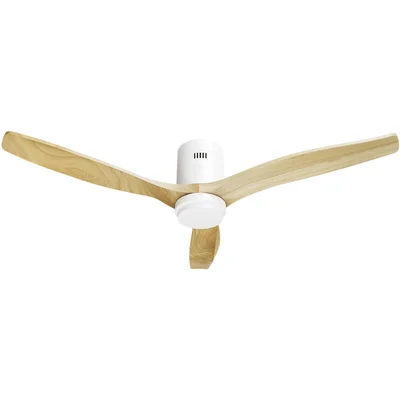 Hombli Smart ceiling fan & light - white/wood