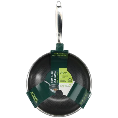 Enrico Wok 28 cm zwart