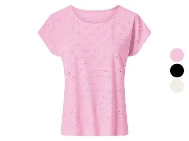 esmara® Dames T-shirt met broderie anglaise