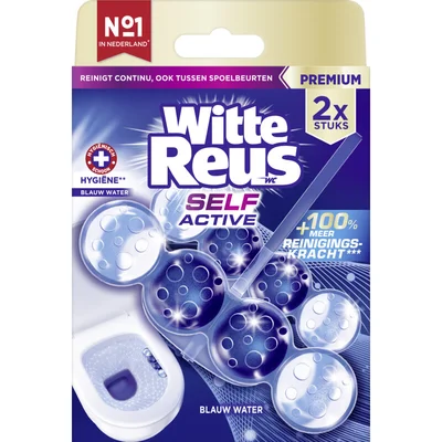 Witte Reus Toiletblok blauw actief hygiene (2 st)
