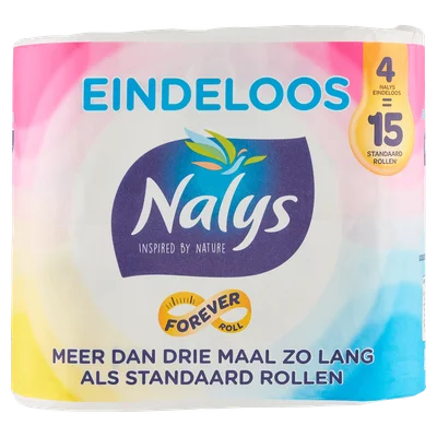 Nalys Eindeloos toiletpapier 4=15 rol 2-pack (4 st)