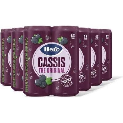 Hero Cassis The Original 24 x 250 ml (6 st)
