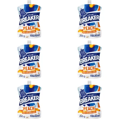 Melkunie Breaker perzik yoghurt zonnebloem 6-pack (6 st)