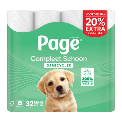 Page Compleet Schoon Recycled Toiletpapier 6 Stuks (32 st)