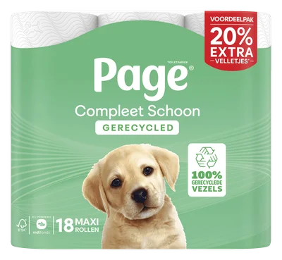 Page Compleet Schoon Recycled Toiletpapier 6 Stuks (18 st)