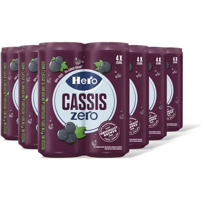 Hero Cassis Zero - 24 x 250 ml (6 st)