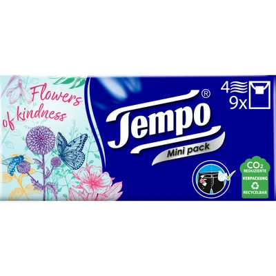 Tempo Zakdoekjes mini 4 laags Zak 9 st (45 st)
