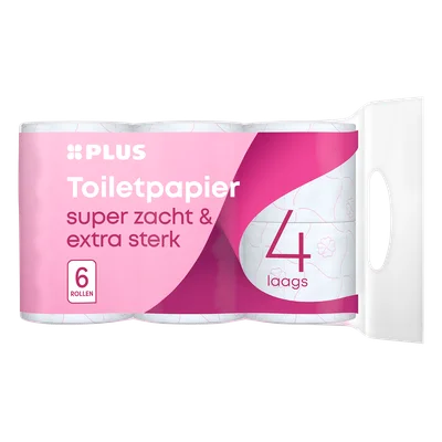 PLUS Toiletpapier 4-laags (6 st)