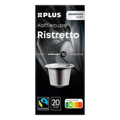 PLUS Koffiecups ristretto Fairtrade (20 st)