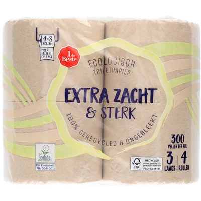1 de Beste Toiletpapier 3 laags (4 st)