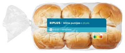 PLUS Witte puntjes (6 st)