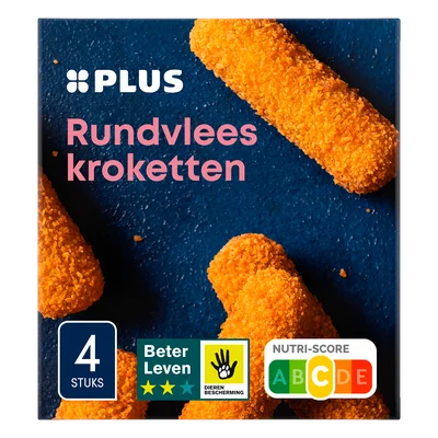 PLUS Rundvleeskroket BLK (4 st)