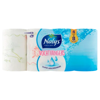 NALYS Vochtvangers keukenpapier dubbele rol (4 st)