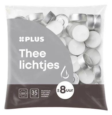 PLUS Theelichten maxi 8 uur (50 st)