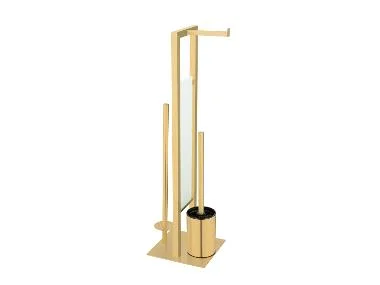 Wenko Toiletrolhouder met toiletborstel Rivalta Gold