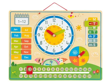 Playtive Houten speelgoed kalenderklok