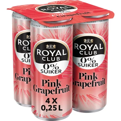Royal Club Pink grapefruit 0% suiker 4-pack
