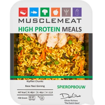 Muscle Meat High Protein Meals Kipfilet Chunks Base Nasi Goreng Spieropbouw 450 g