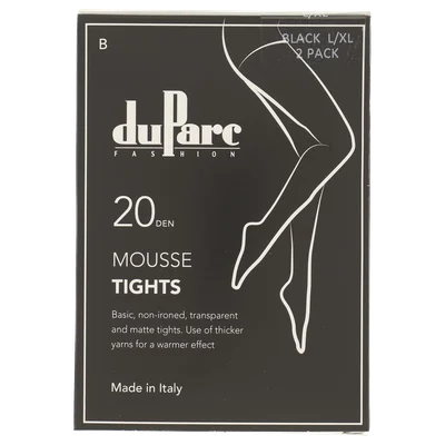 DuParc BASIC panty Mousse 20D zwart LXL /2p