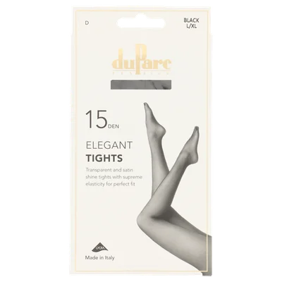 DuParc Panty Lycra 15D Satijnglans zwart LXL