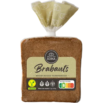 Brood van Soma Brabants Bruin Rogge-Tarwebrood 400 g