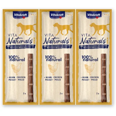 Vitakraft Vita naturals dog stick kip 3-pack
