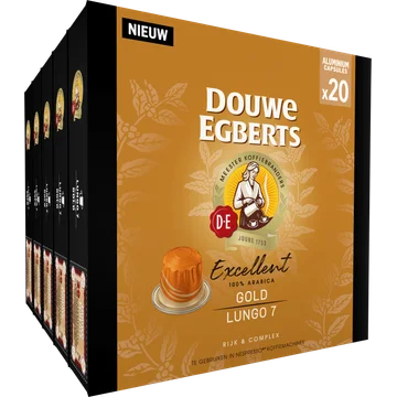 Douwe Egberts Excellent Gold Lungo 7 Capsules 10 x 20 Stuks 104 g (200 st)