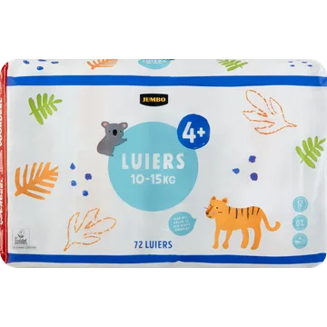 Jumbo Luiers 4+ 10-15 kg 3 x 72 Stuks - Voordeelverpakking (72 st)