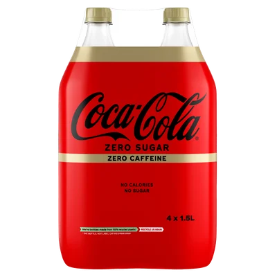 Coca-Cola Zero caffeinevrij 4x 1.5 l