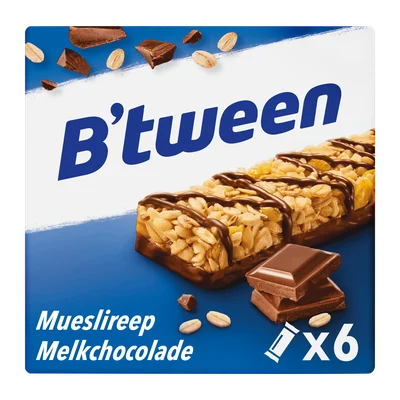 B'tween Mueslireep Melkchocolade