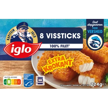 Iglo Vissticks 8 stuks 8 x 28 g